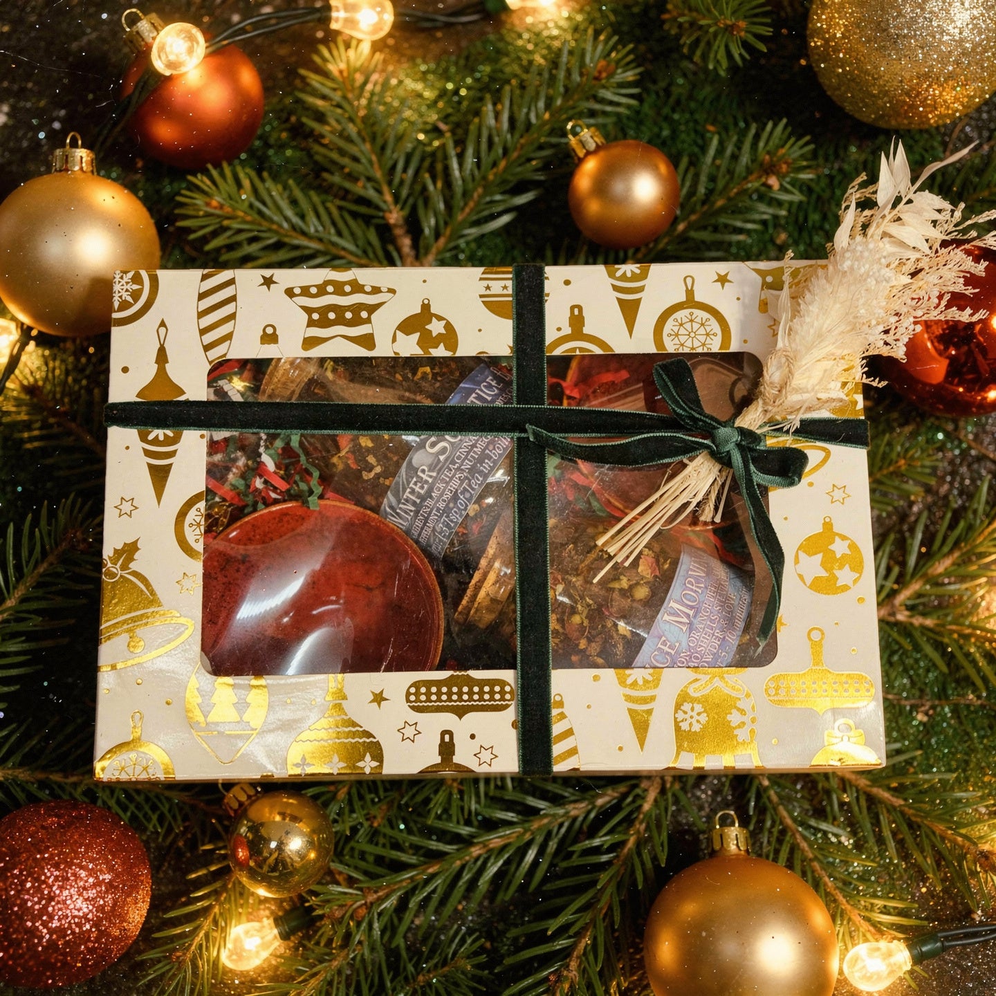 Winter Solstice Tea Gift Set with Ceramic Teacups