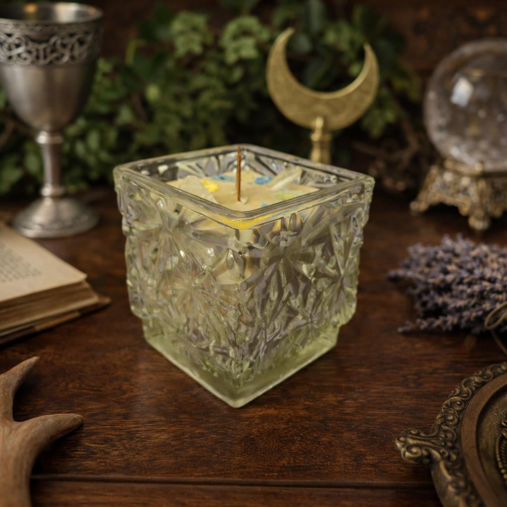 Vintage Glass Ritual Candle – Scent Venusian Ritual